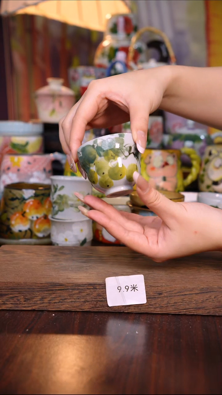 杯子陶泥垚手作 景德镇手工手绘陶瓷器物