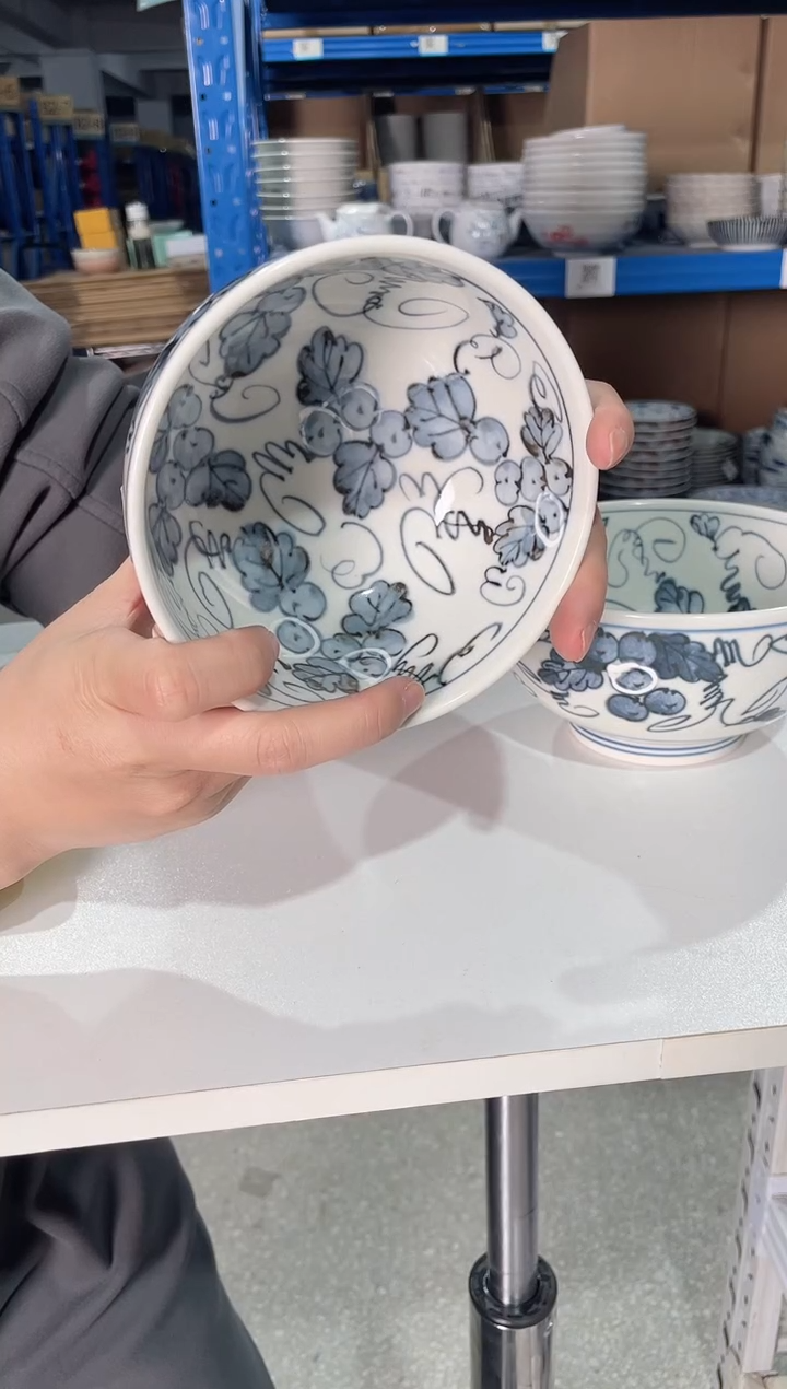 陶瓷5英寸田园果蔬盖饭碗一个