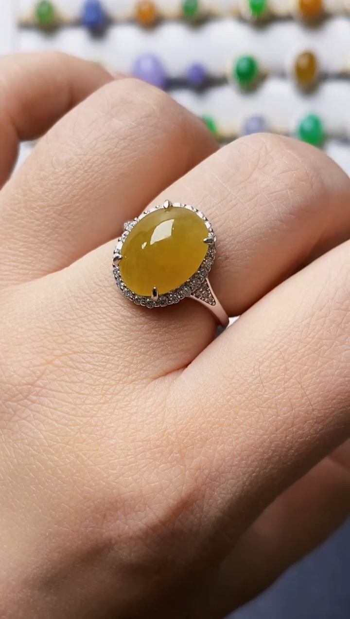 银S925镶嵌戒指翡翠0418