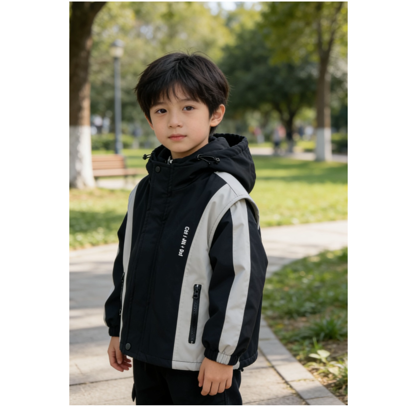 【绗棉马甲+内搭两件套 软壳三防面料】男童冬款棉服外套1218002