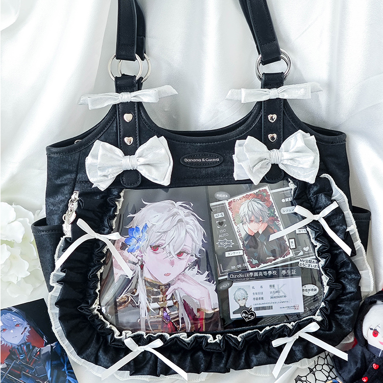 香蕉家原创围裙痛包蝴蝶节缎面单肩包可爱大食量大容量手提包娃包