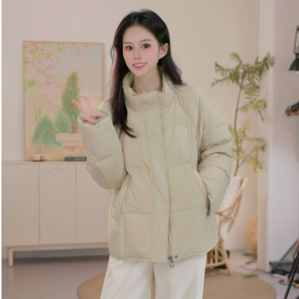 【618反季专场】茵曼冬季加厚保暖羽绒服女舒适休闲面包服短外套