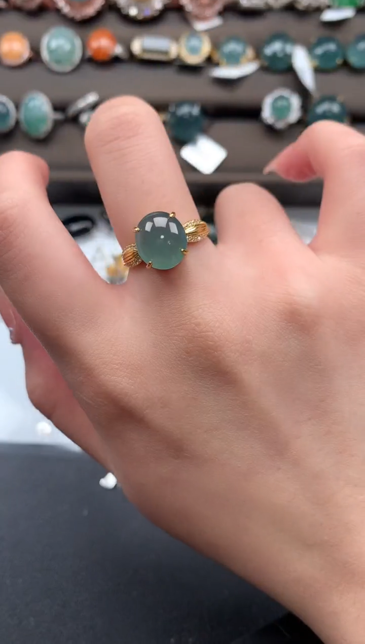 【闪购商品】翡翠戒指银S925镶嵌52141