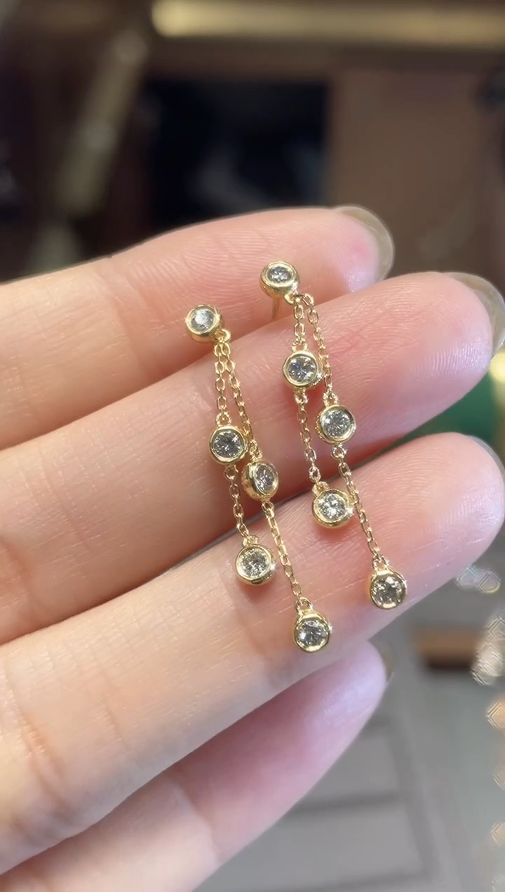 【闪购商品】钻石耳饰18K金镶嵌X黄50分泡泡钻石耳饰