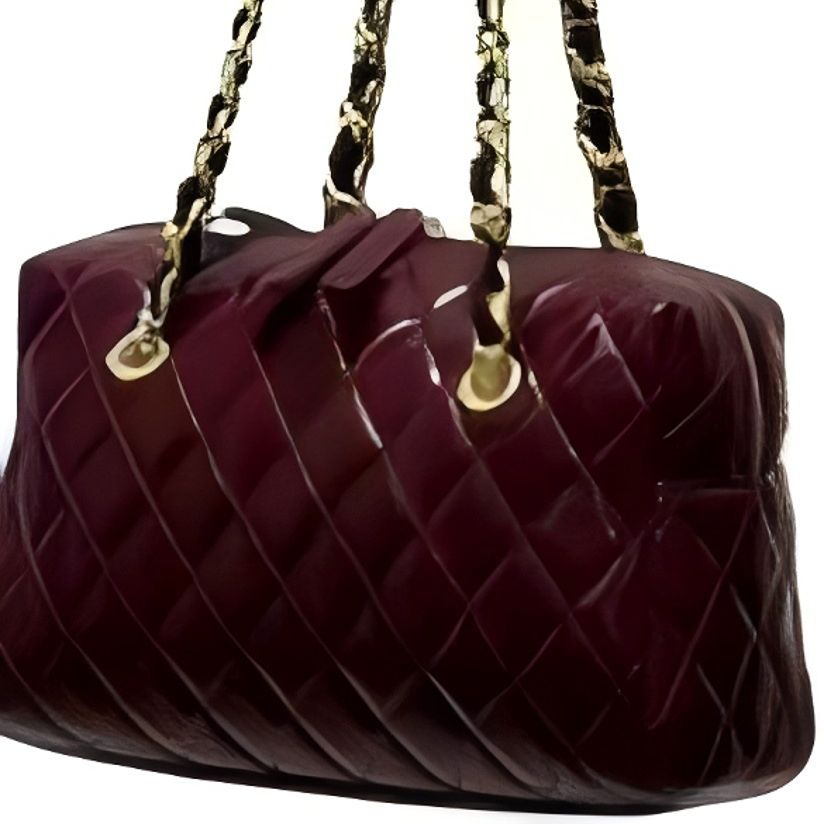 2401020#时尚女士大号紫色玫红单肩肩包漆皮