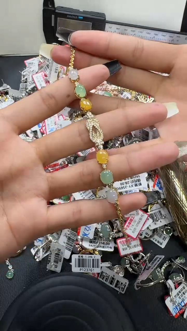 翡翠戒指银S925镶嵌戒指410