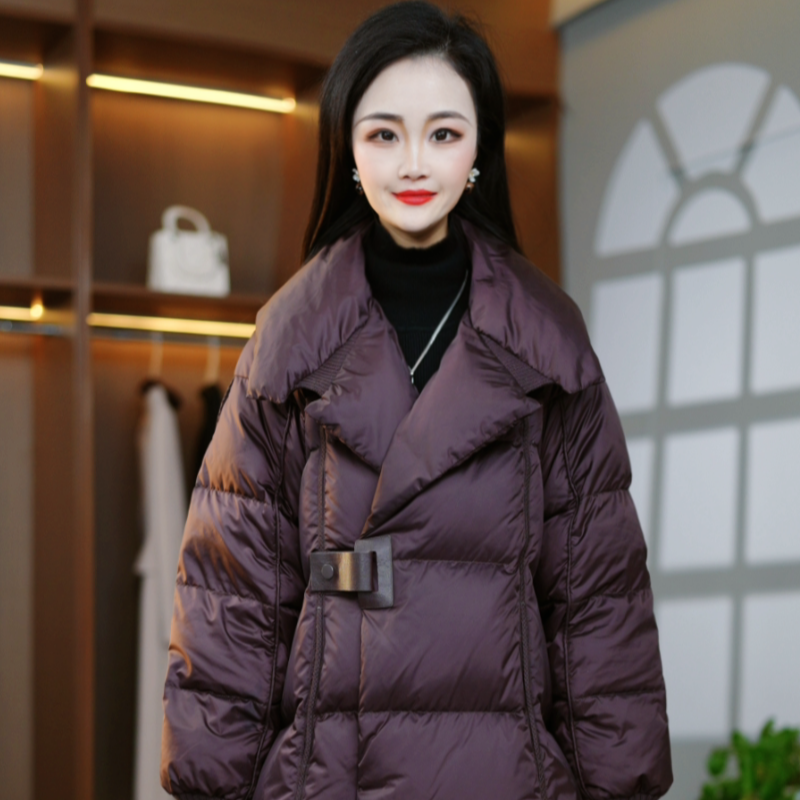 韩版气质百搭加厚宽松气质保暖时尚羽绒服外套M-2XL