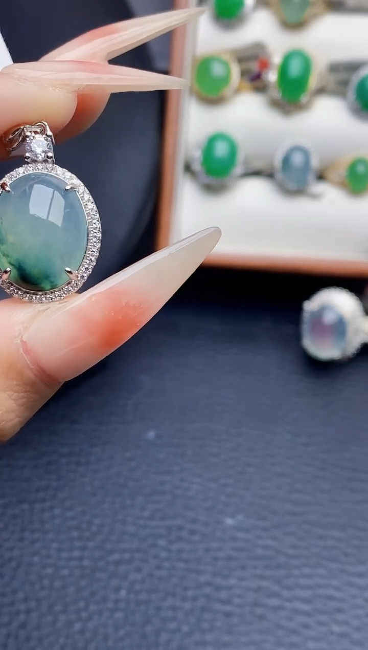 银S925镶嵌戒指翡翠3803