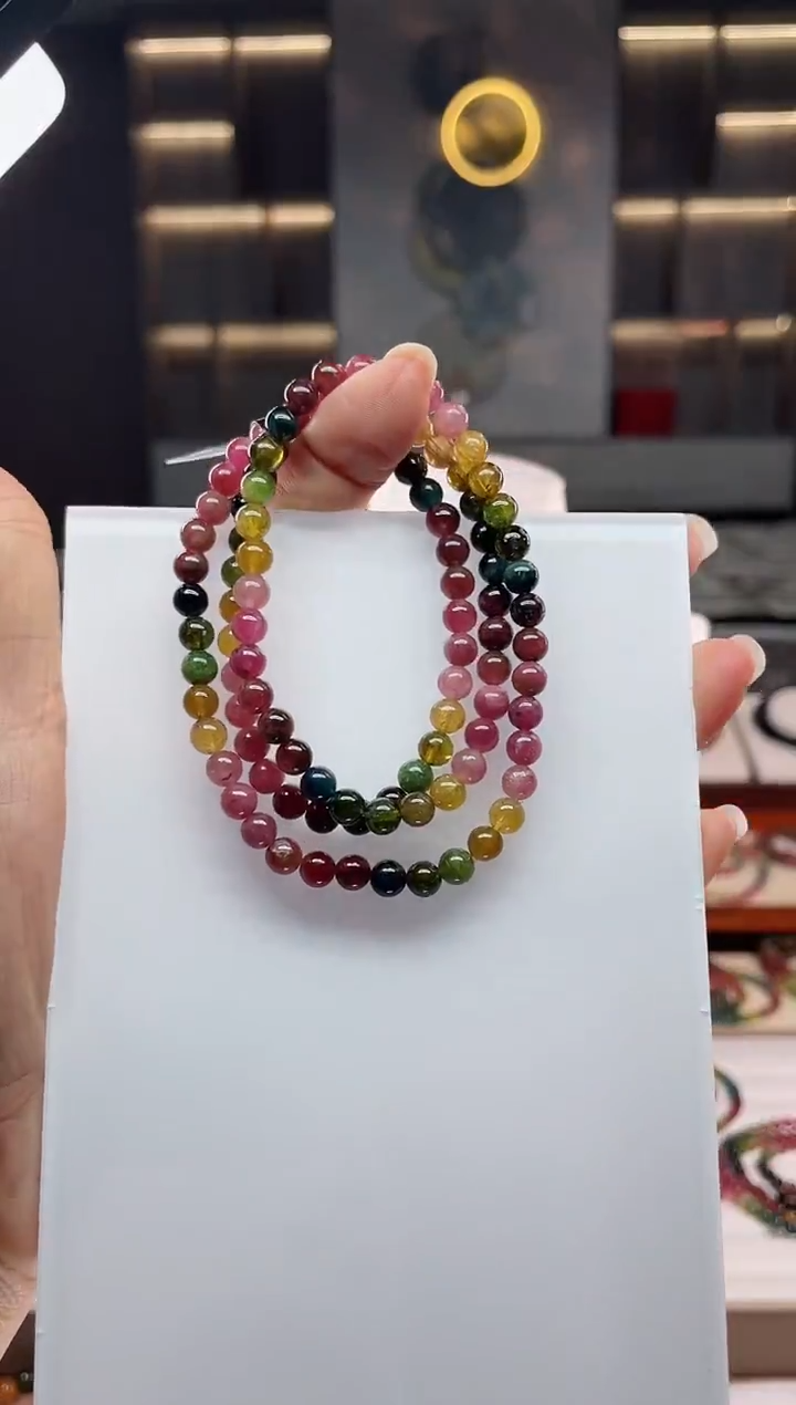 未镶嵌老矿碧玺三圈手串5mm+碧玺（多样性发一条）Q