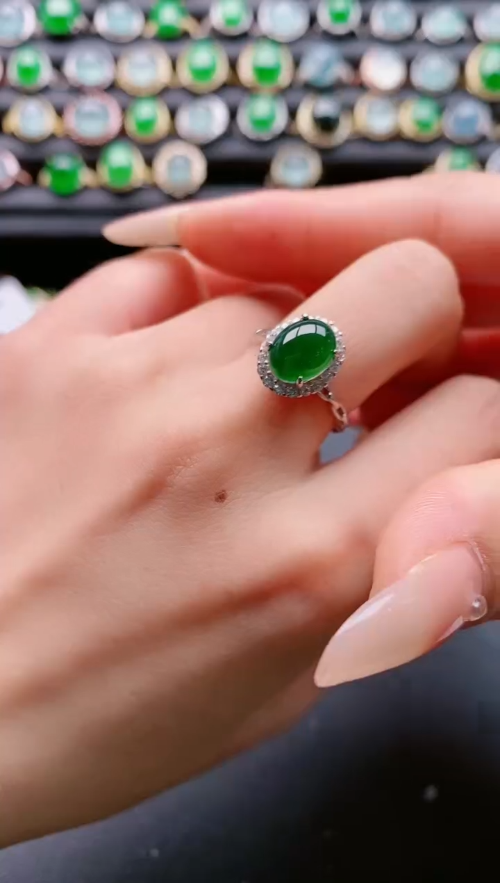【闪购商品】翡翠戒指银S925镶嵌1111111