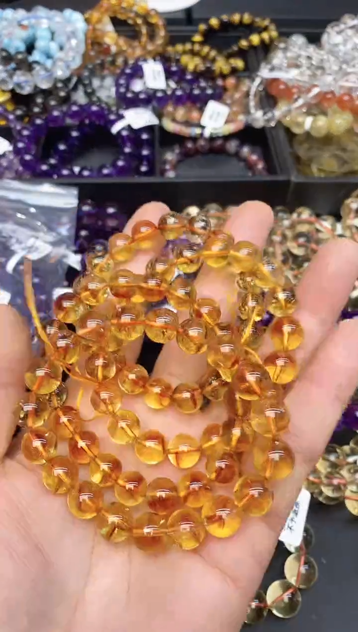 【闪购商品】水晶手链未镶嵌93a黄塔晶10mm多样性发起一