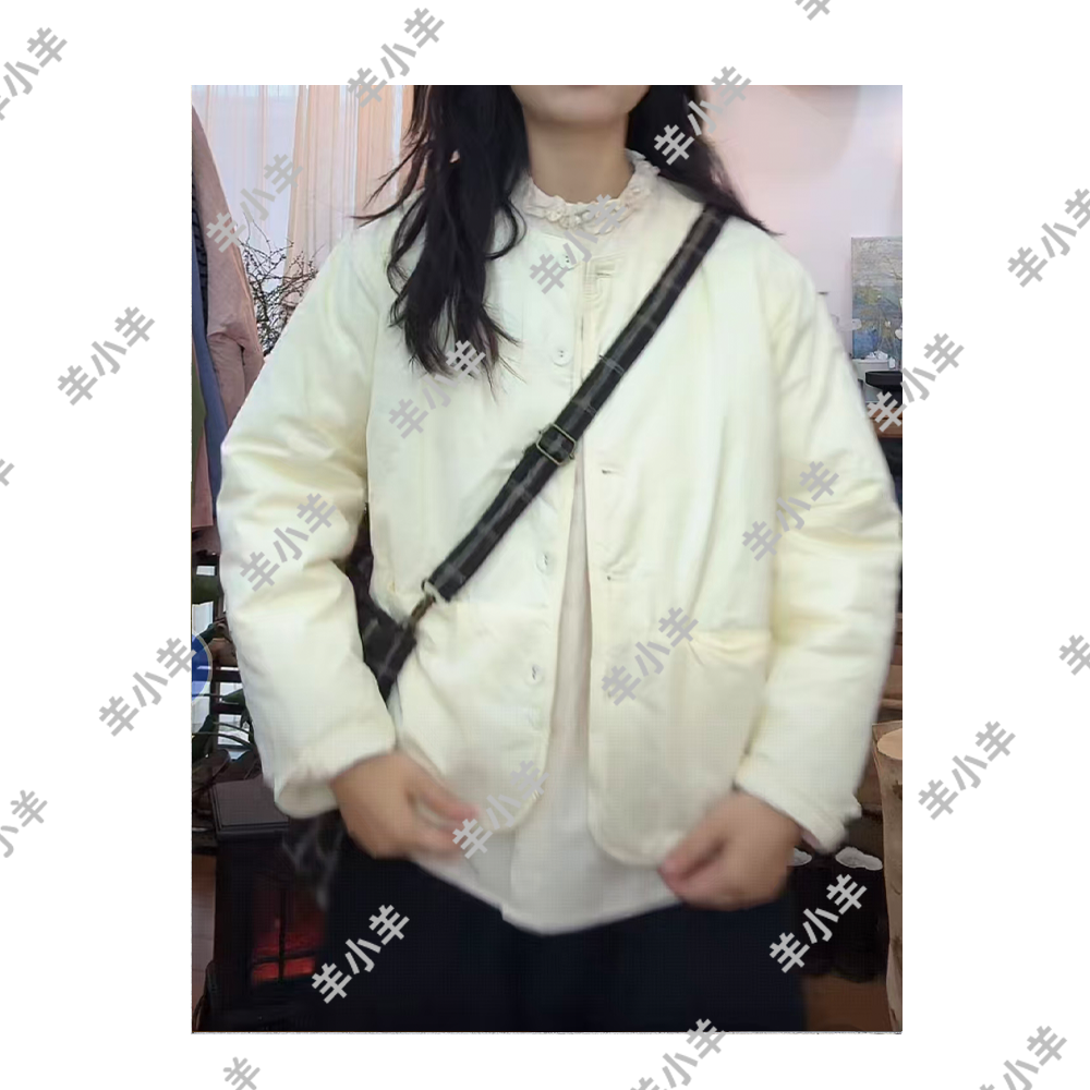 【羊小羊】322 秋季文艺复古圆领宽松秋冬保暖柔软棉服短款外套