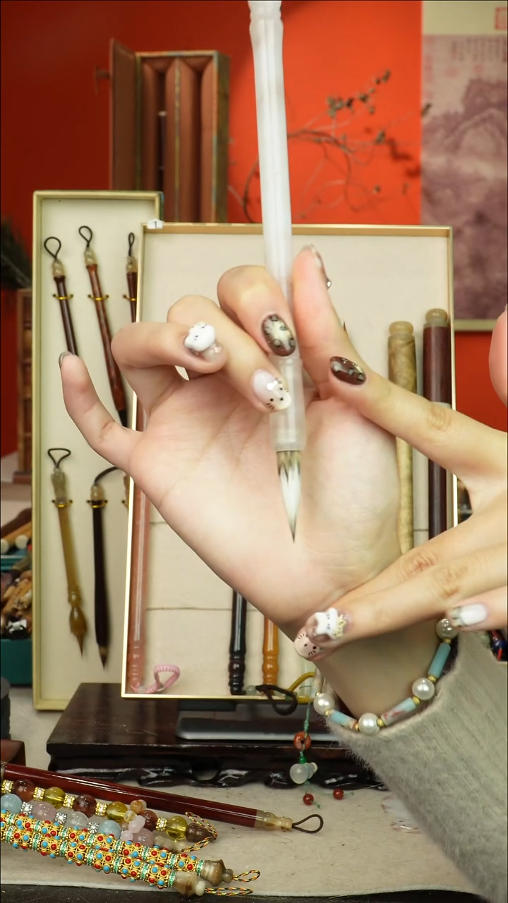 85号闪孤品高货毛笔链接 清水试笔 蘸墨不退