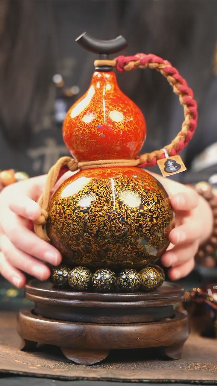 【闪购商品】YM131漆艺酒葫芦不包手串及旋转底座