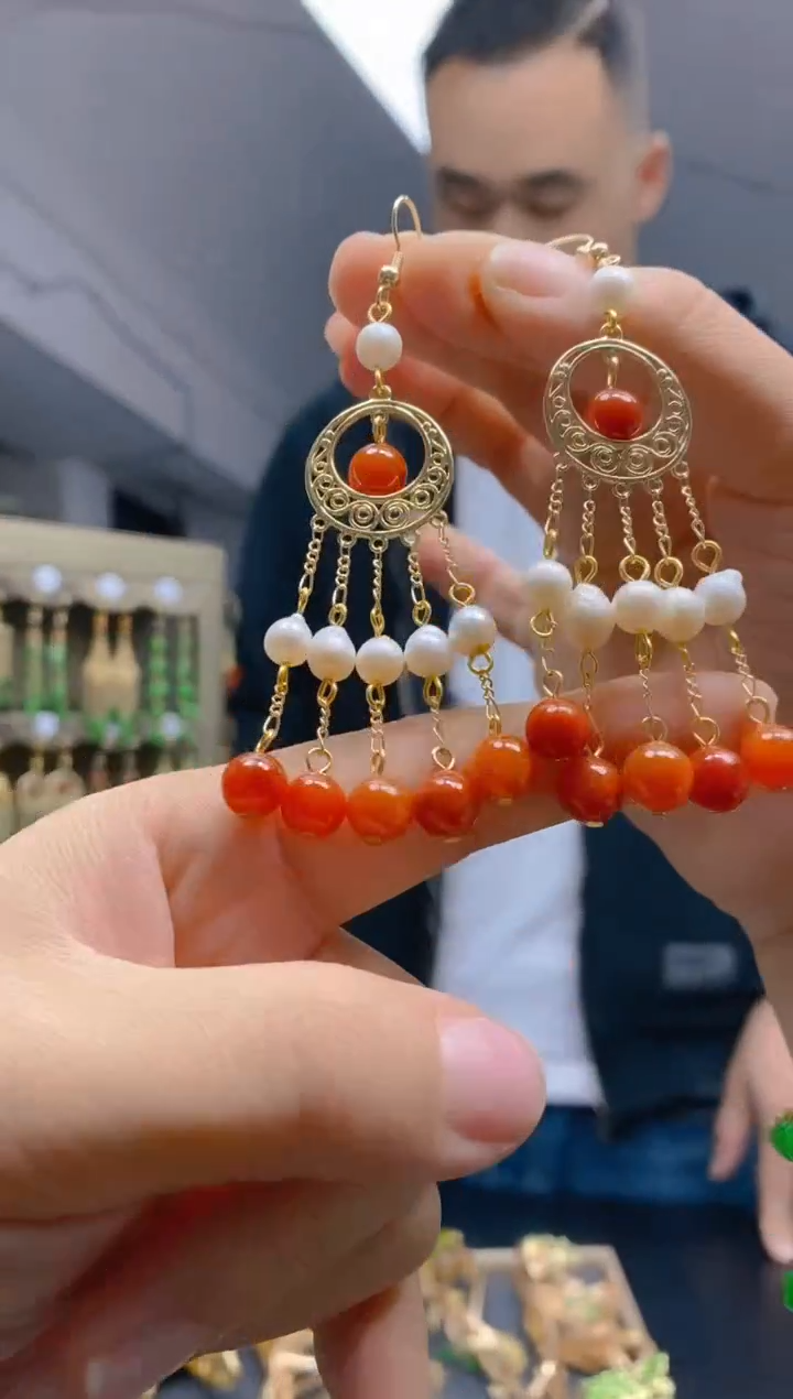 【闪购商品】翡翠耳饰合金0182翡翠耳钩