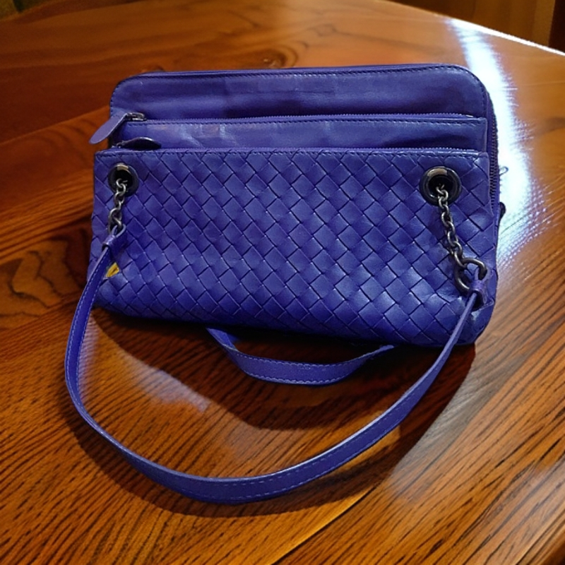 95新 BOTTEGA VENETA/葆蝶家 紫色单肩包 1233 6452 