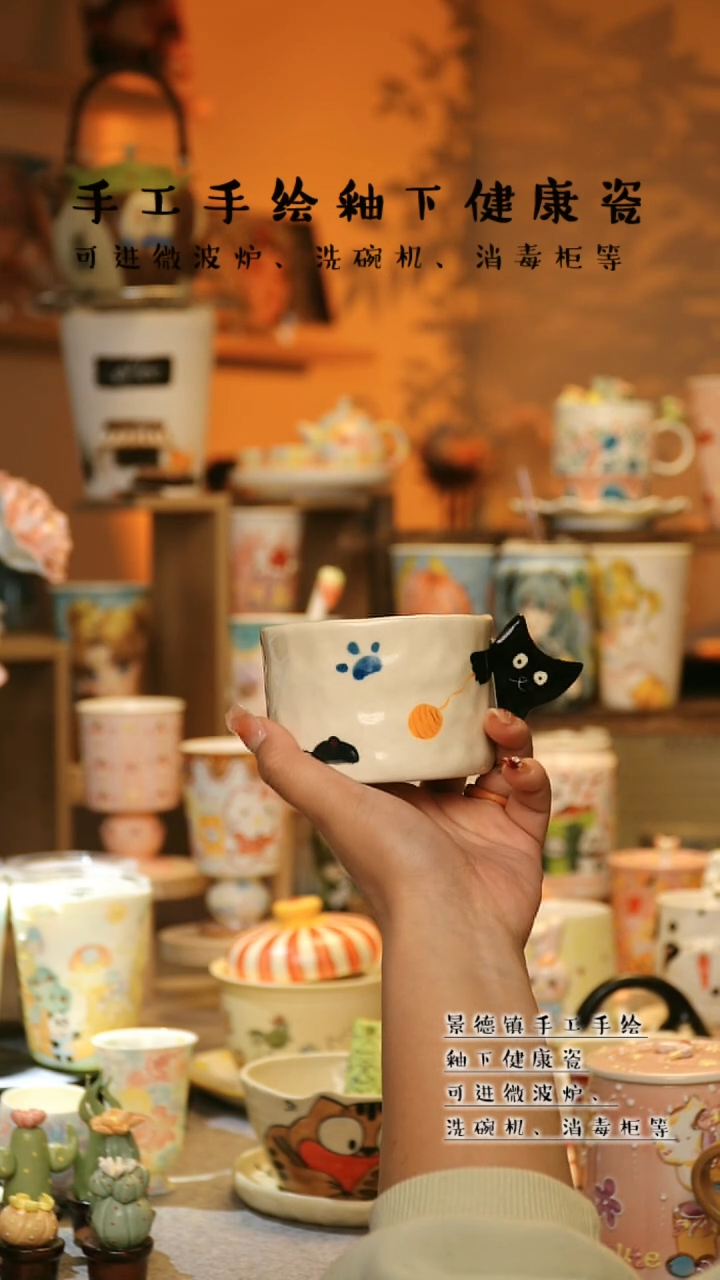 【闪购商品】杯陶瓷景德镇高温釉下彩&W671