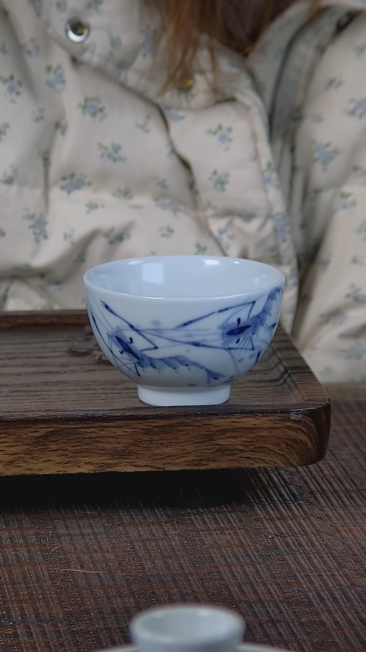 【闪购商品】折葵非器手工手绘虾趣鸡心杯