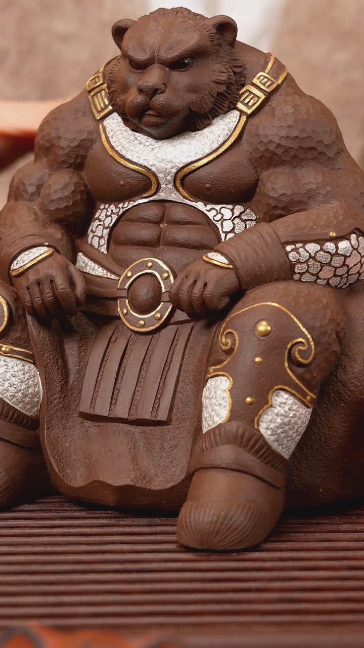 【闪购商品】紫砂茶宠描金银 熊将军