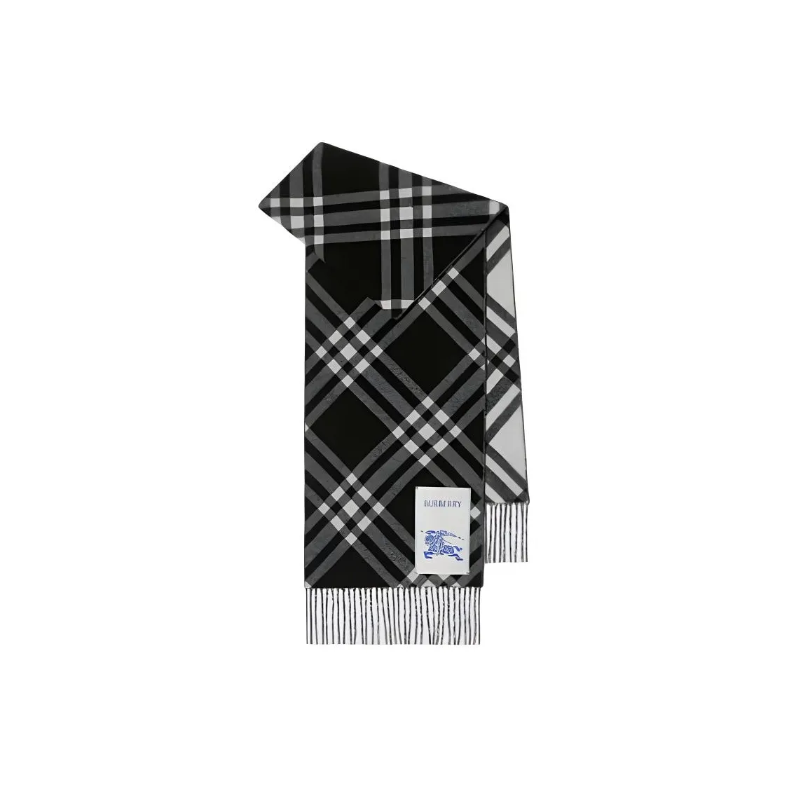 未使用 BURBERRY/博柏利 博柏利绒线围巾 男女同款情侣款 黑色