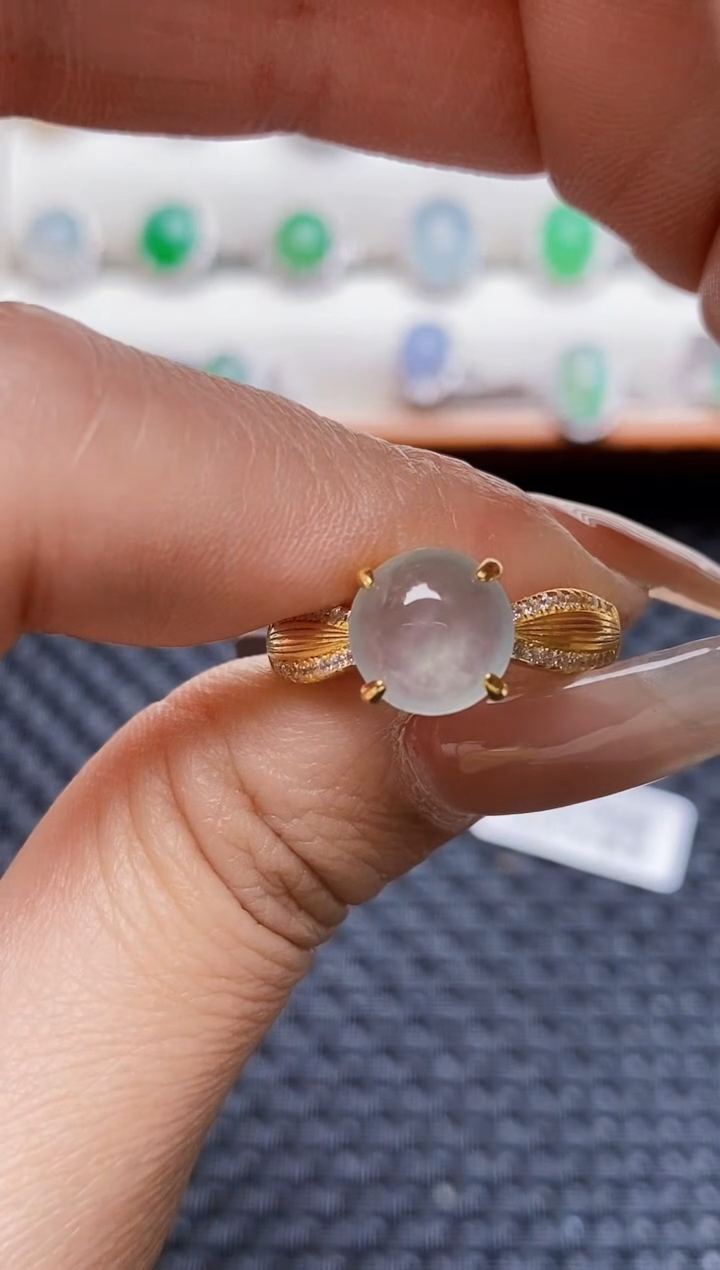 银S925镶嵌戒指翡翠3307