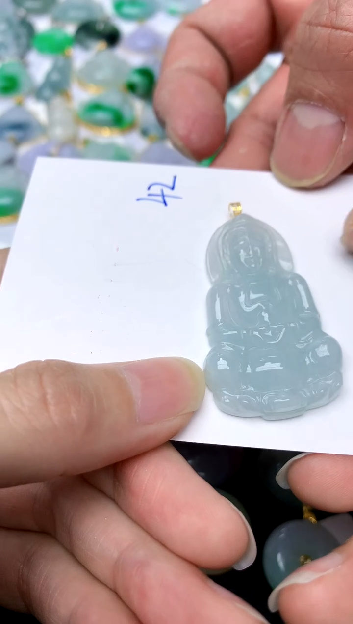 【闪购商品】翡翠颈饰18K金镶嵌42天然A货翡翠