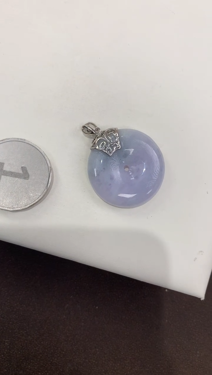 颈饰银S925镶嵌翡翠天然缅甸A货翡翠