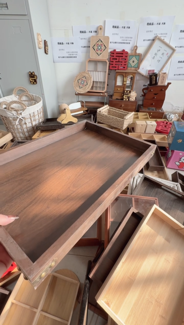 胡桃色大托盘瑕疵品拍下不退不换无售后