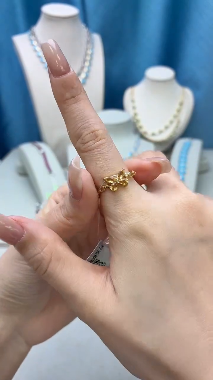 银S925镶嵌戒指黄晶363BJ1209产品一个（多样性）