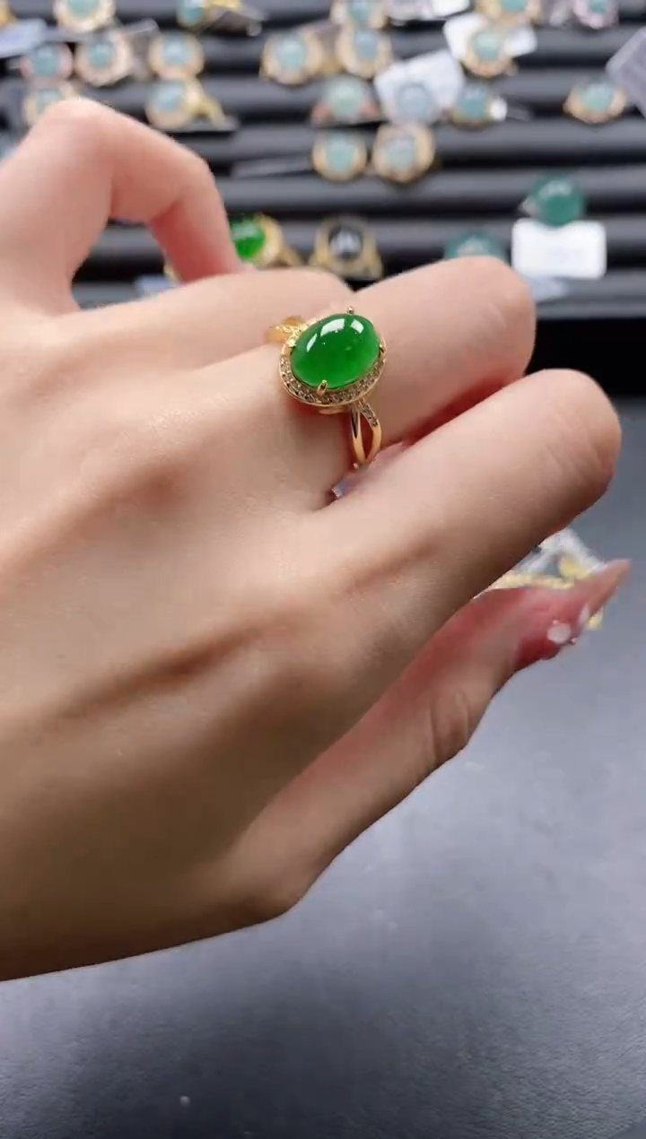 【闪购商品】翡翠戒指银S925镶嵌51511
