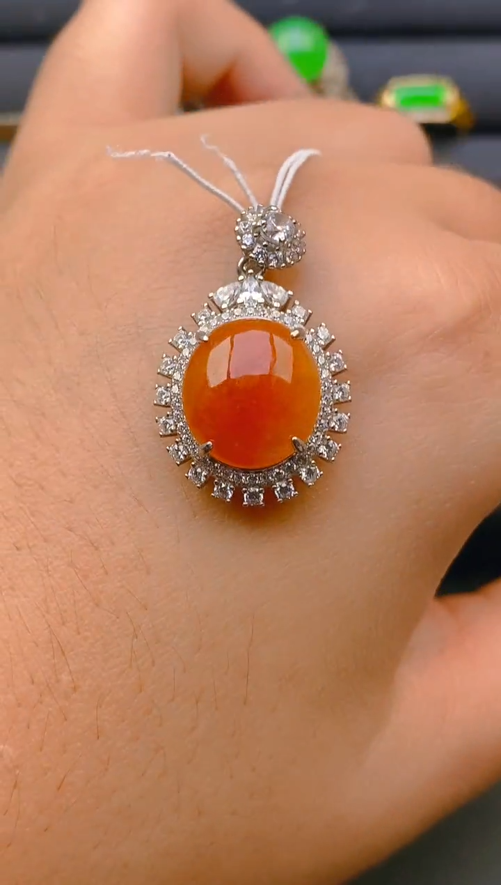 【闪购商品】翡翠戒指银S925镶嵌天然A货翡翠1