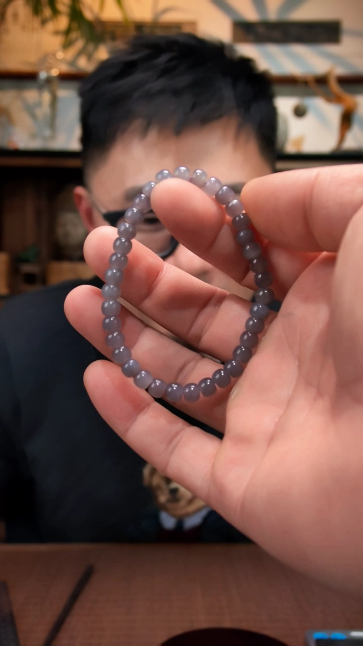 未镶嵌手串和田玉烟紫老型手串ZD6*