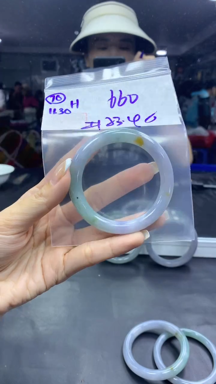 未镶嵌定制翡翠70手镯53.4纹+660元+拍一发一
