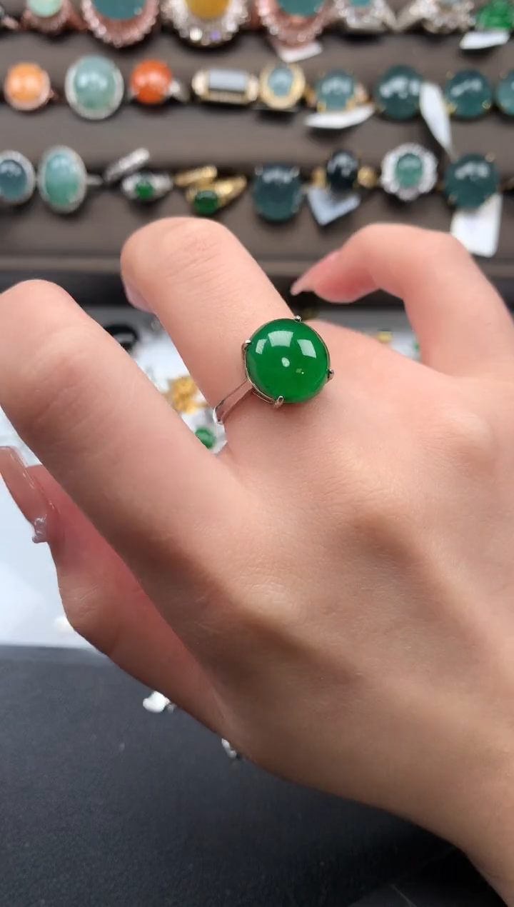 【闪购商品】翡翠戒指银S925镶嵌512124