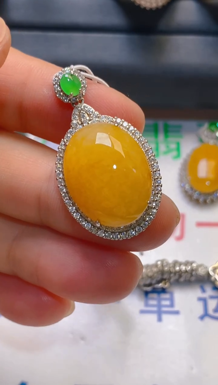 【闪购商品】翡翠耳饰银S925镶嵌天然A货翡翠1