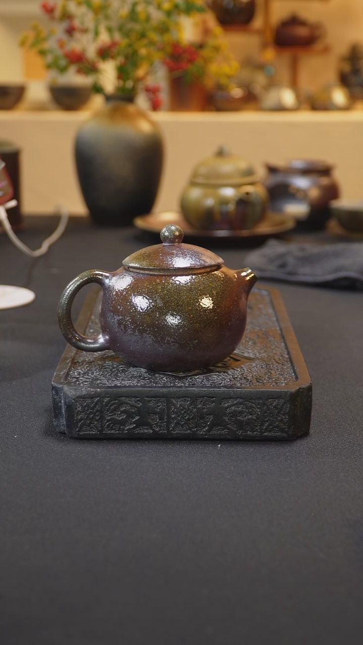 茶壶紫砂纯自然柴烧