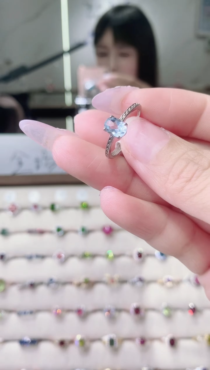 【闪购商品】托帕石戒指银S925镶嵌4-63