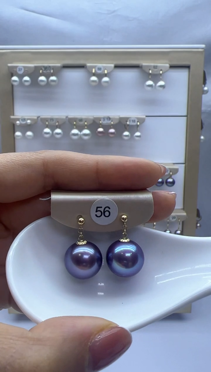 【闪购商品】淡水珍珠耳饰18K金镶嵌56