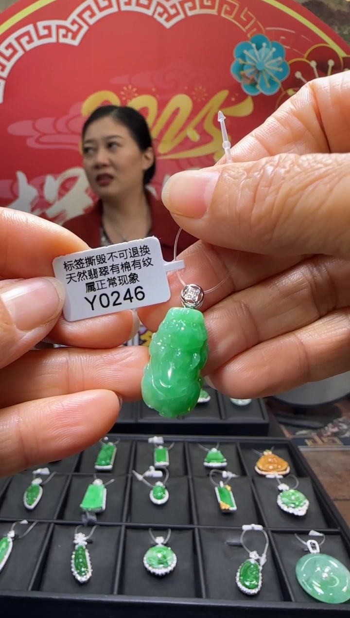 【闪购商品】翡翠颈饰18K金镶嵌Y0246貔貅 退货扣运营费100