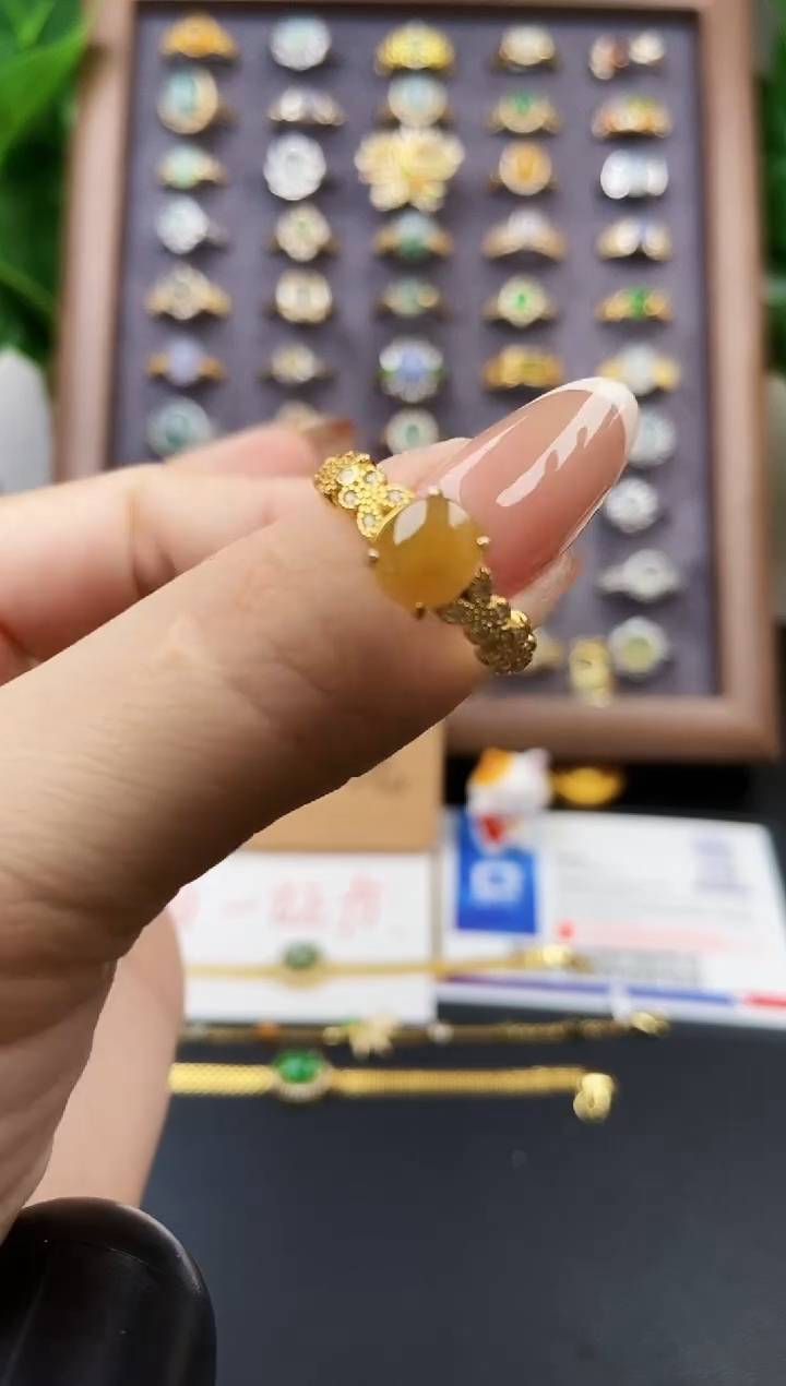 银S925镶嵌戒指翡翠12