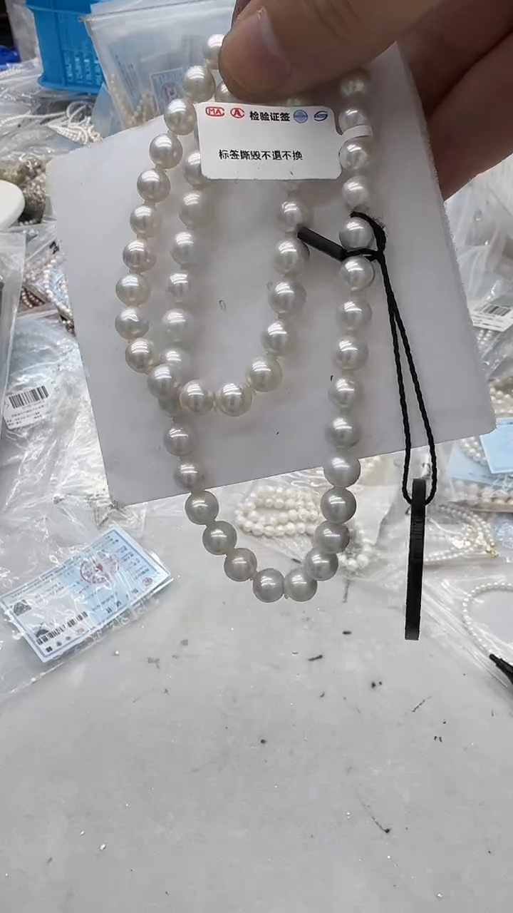 项链银S925镶嵌淡水珍珠8mm 毕业款
