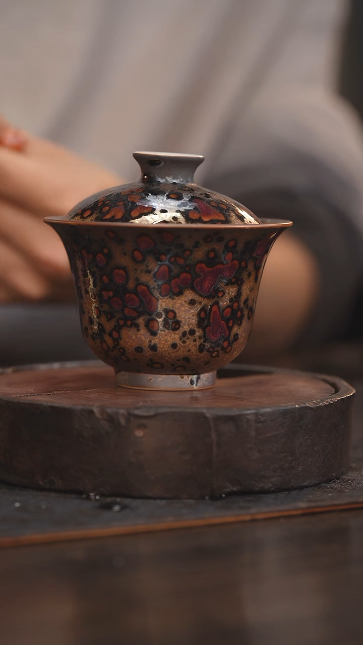 【闪购商品】杯127柴房陶瓷丨斑鹿系列盖碗