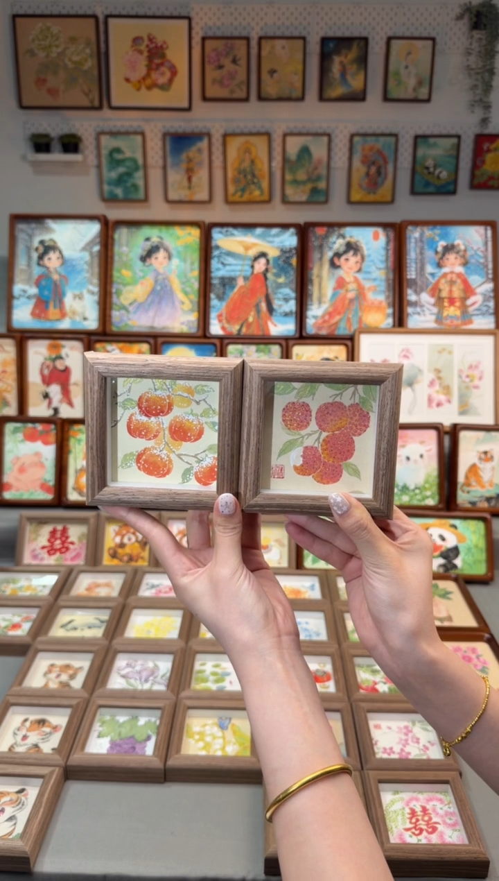 国画小雪柿 小荔枝 一组11