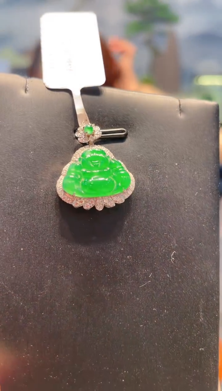 【闪购商品】翡翠颈饰18K金镶嵌A20天然A货翡翠