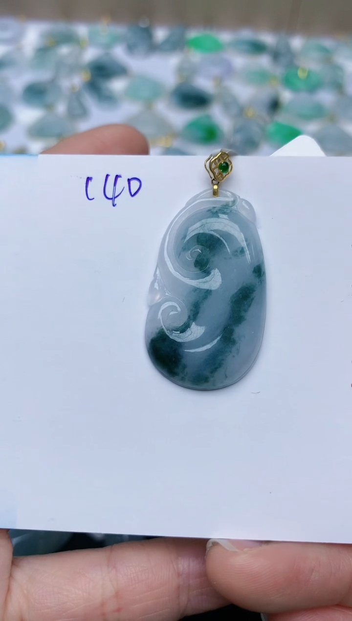 【闪购商品】翡翠颈饰18K金镶嵌140天然翡翠A货    
