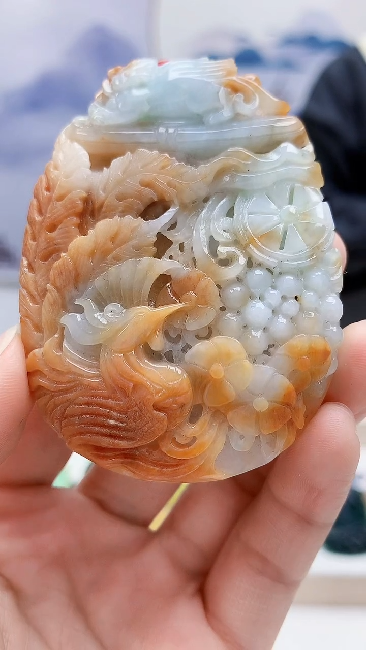 未镶嵌定制翡翠4852lr-毛货挂件53