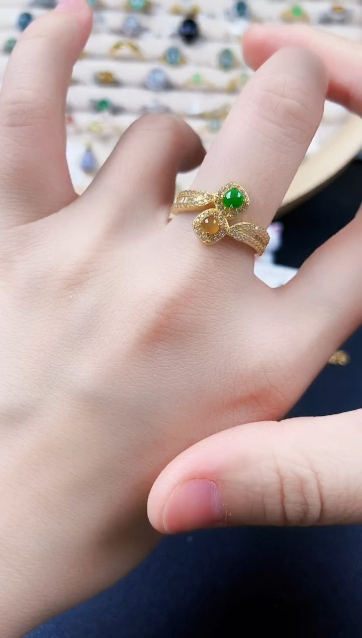 【闪购商品】翡翠银S925镶嵌戒指6546564