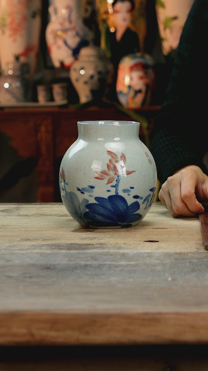【闪购商品】瓷片景德镇纯手工釉下彩精品花瓶
