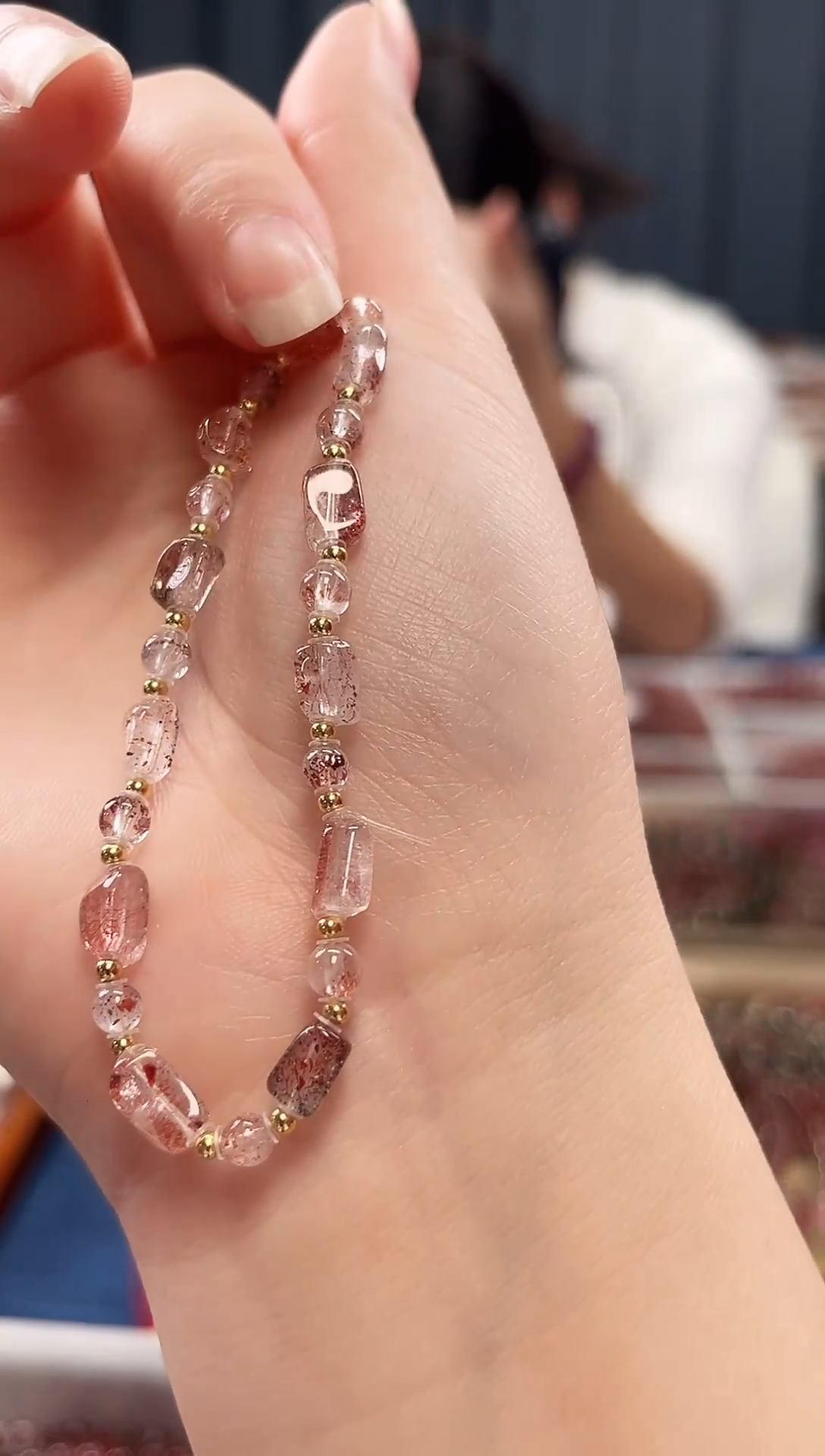 未镶嵌手串水晶金草莓超七随型单圈手串【多样性发一】