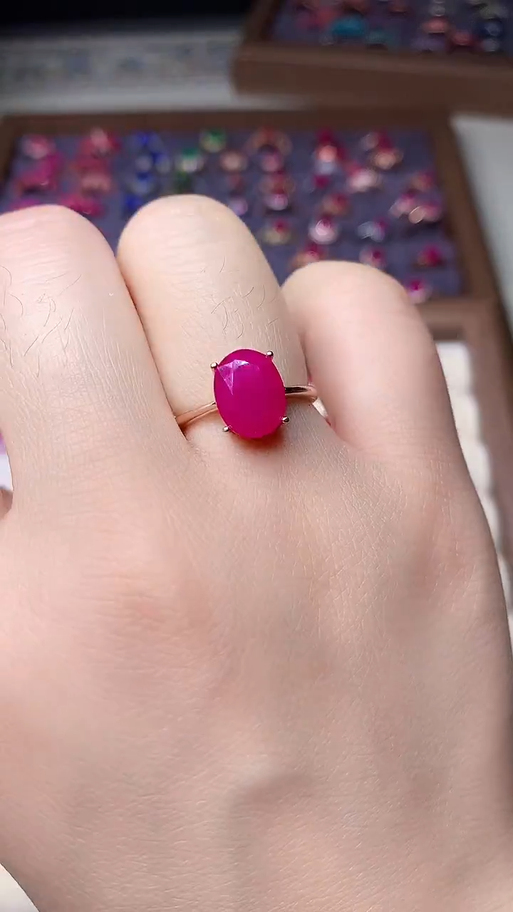 【闪购商品】红宝石戒指银S925镶嵌0000